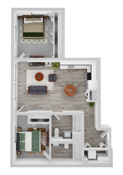 2 bed E Floor Plan  at Noca Blu, Chicago